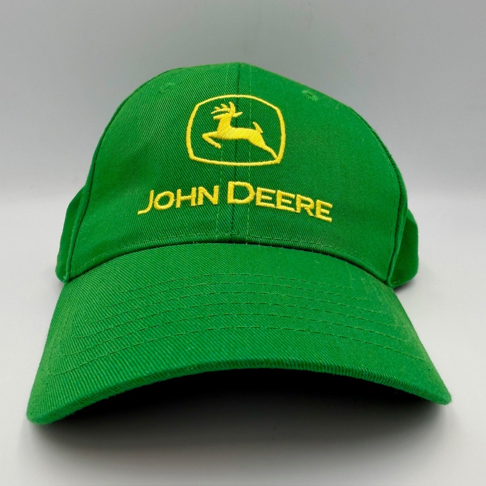John Deere Green Yellow Logo Snapback Hat K-Products Cotton Baseball Cap